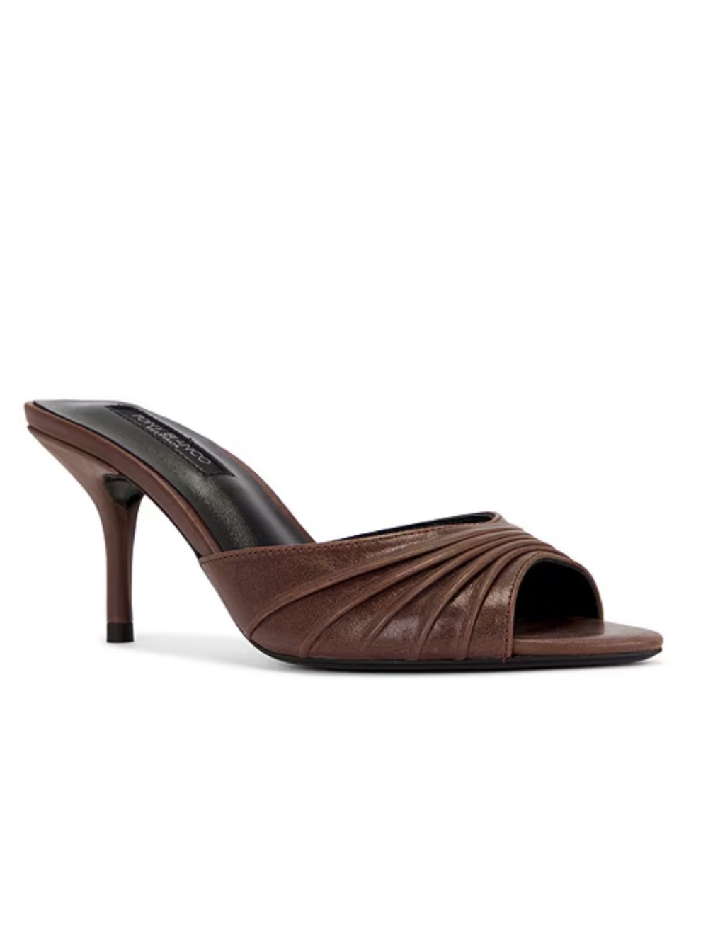 Tony Bianco Hype Sandals Chocolate Brown Pleated Mules shoes heels Revolve 7